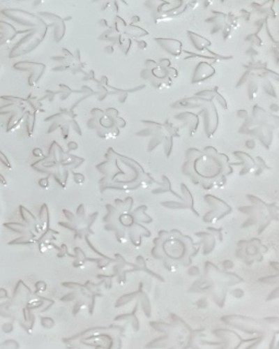 Vassoio Cuore Bianco con Rilievo Fiore