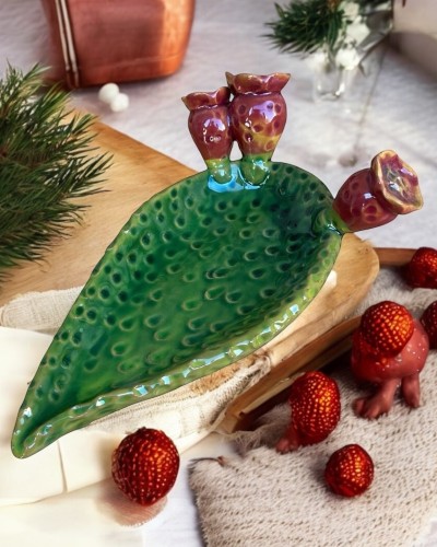 Arredo pugliese: vassoio 21 cm in ceramica artistica.