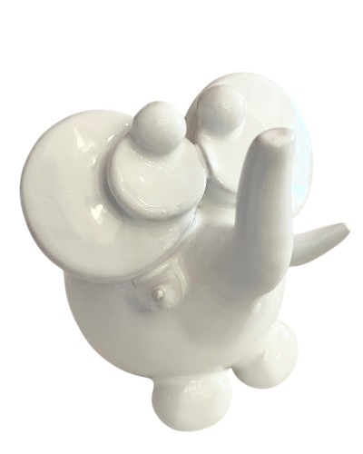 Elefantino color tortora di Poz Studio Ceramiche, ideale come bomboniera personalizzata con nomi e date