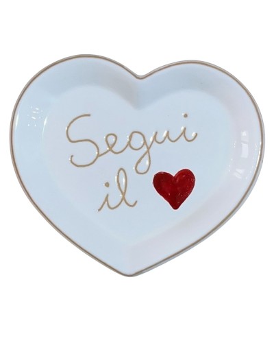 Bomboniera vassoio a cuore in ceramica artigianale per matrimoni Poz Studio.