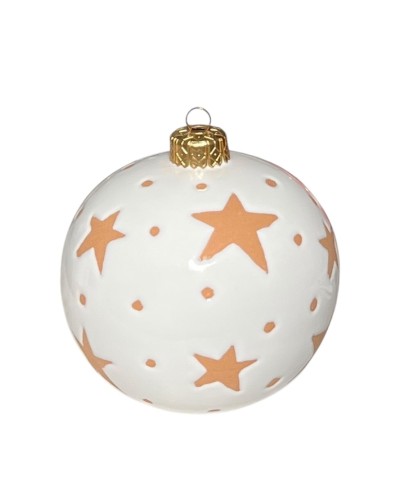 Palla di Natale in Ceramica con Incisione su Maiolica Artigianale