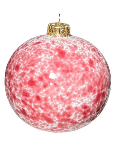 Palla di Natale in Ceramica Fatta a Mano con Decorazione a Macchie