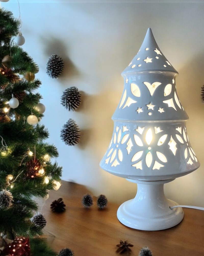 Lampada Natalizia Artigianale - Fatta a Mano in Ceramica