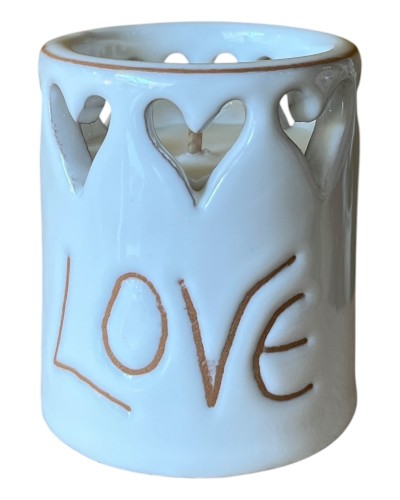 Candela in Cera di Soia Capasella in Ceramica Bianca interamente Artigianale