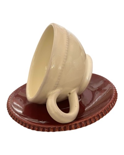 Servizio da Caffè Artigianale Avorio Bordeaux - Set 6 tazze Eleganti