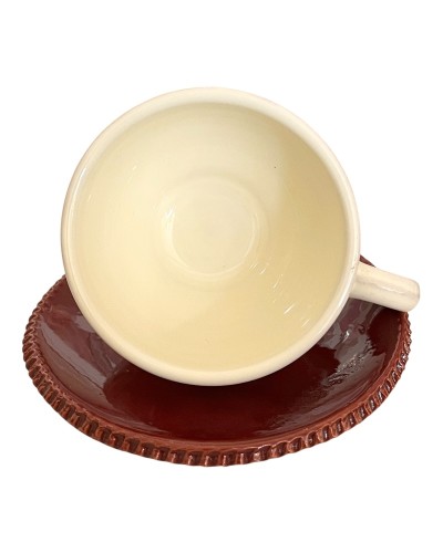 Servizio da Caffè Artigianale Avorio Bordeaux - Set 6 tazze Eleganti